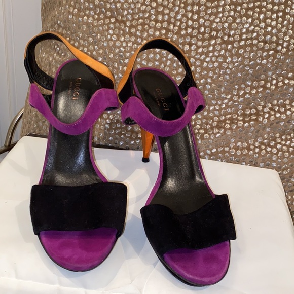 GUCCI Multicolored Orange Metallic Heel - Picture 2 of 8